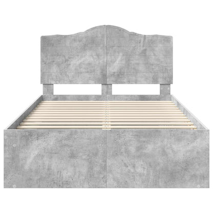 Bedframe Concerte Grijs 135 x 190 cm Massief grenenhout