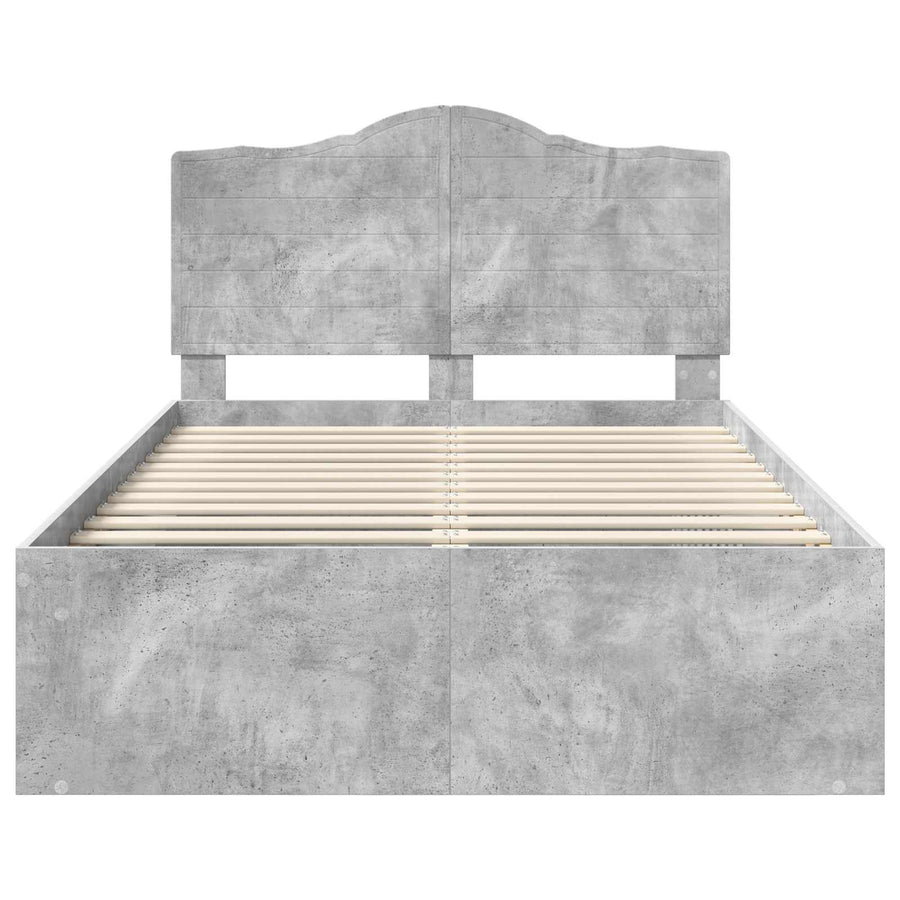 Bedframe Concerte Grijs 135 x 190 cm Massief grenenhout