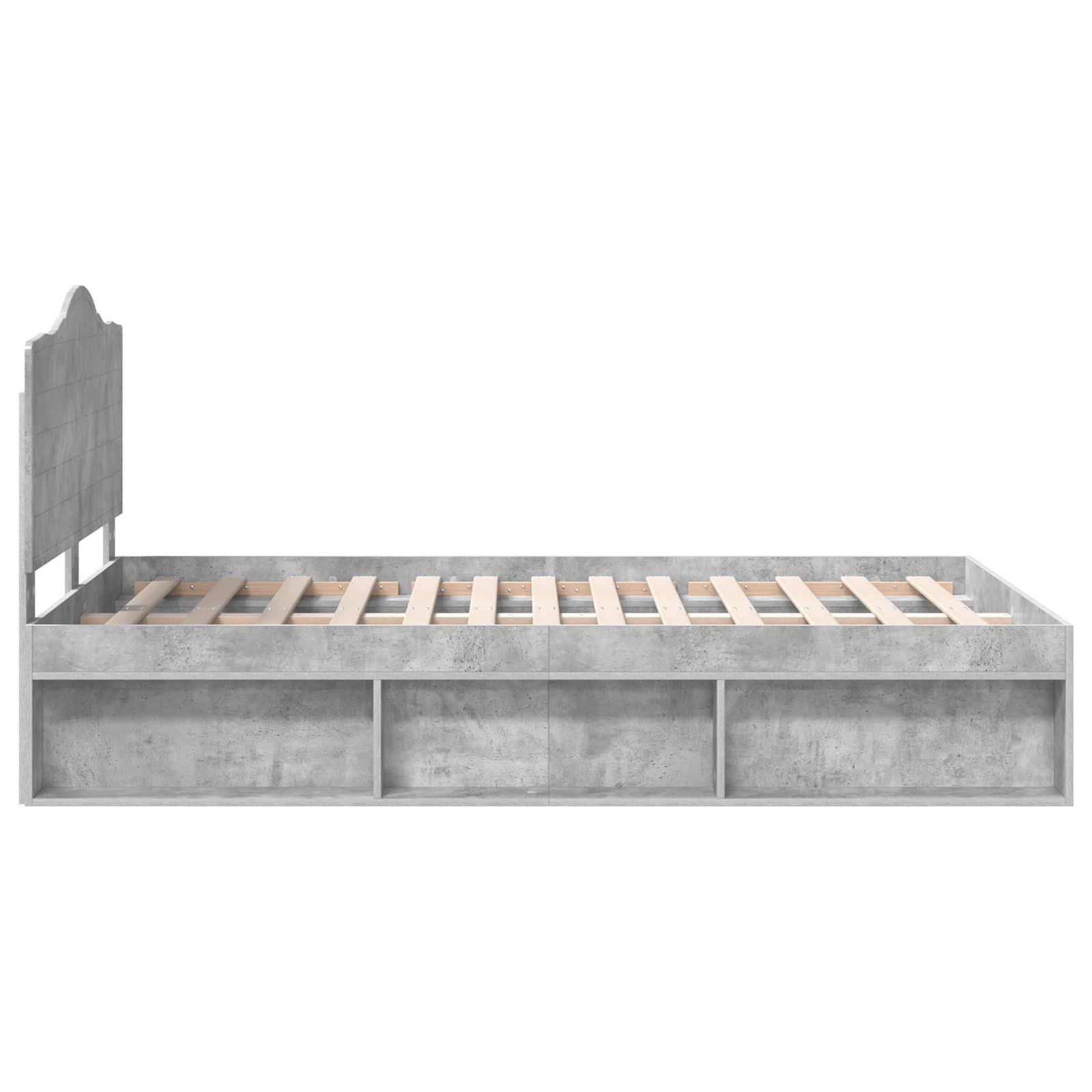 Bedframe Concerte Grijs 135 x 190 cm Massief grenenhout