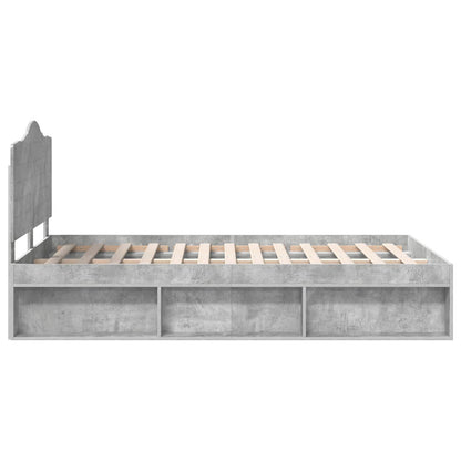 Bedframe Concerte Grijs 135 x 190 cm Massief grenenhout