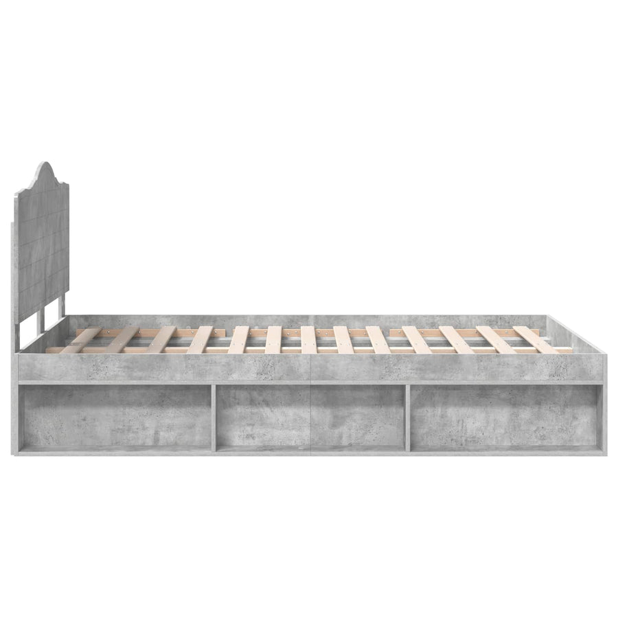 Bedframe Concerte Grijs 135 x 190 cm Massief grenenhout