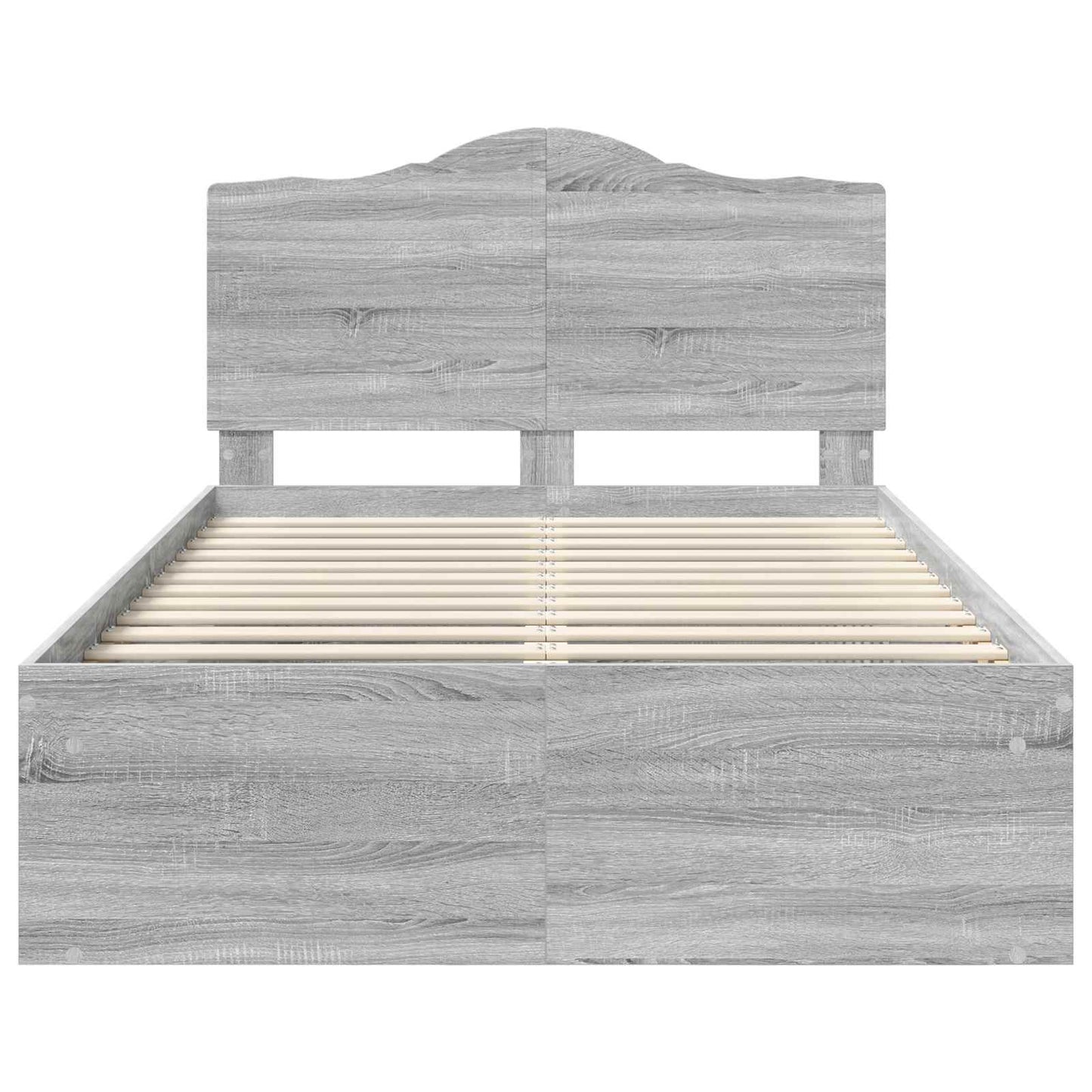 Bedframe Grijs Sonoma 135 x 190 cm Massief grenenhout