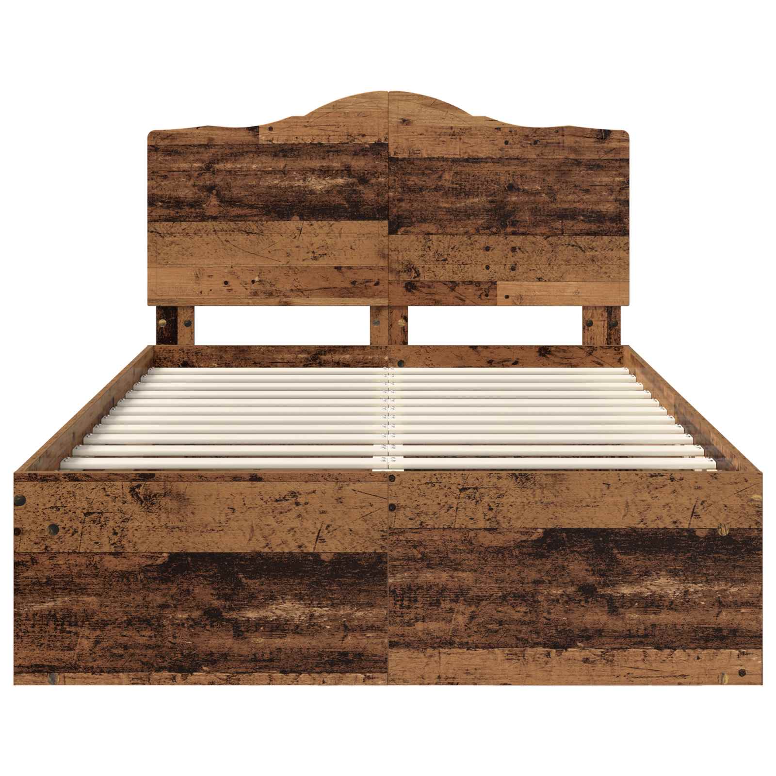 Bedframe met hoofdeinde Oudhout 135 x 190 cm Massief grenenhout