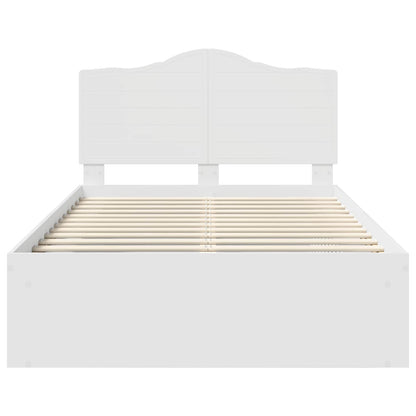 Bedframe met hoofdeinde Wit 120 x 200 cm Massief grenenhout