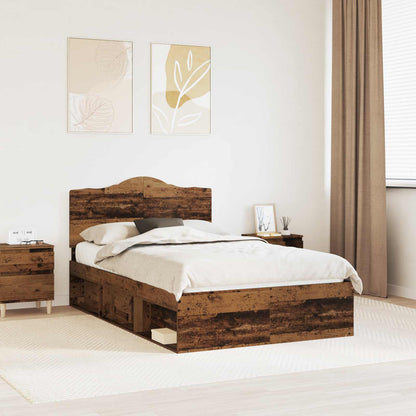 Bedframe met hoofdeinde Oudhout 120 x 200 cm Massief grenenhout