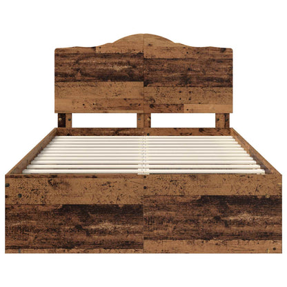 Bedframe met hoofdeinde Oudhout 120 x 200 cm Massief grenenhout
