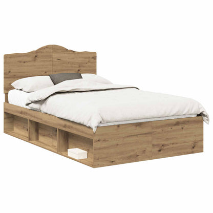 Bedframe Ambachtelijk eiken 120 x 200 cm Massief grenenhout
