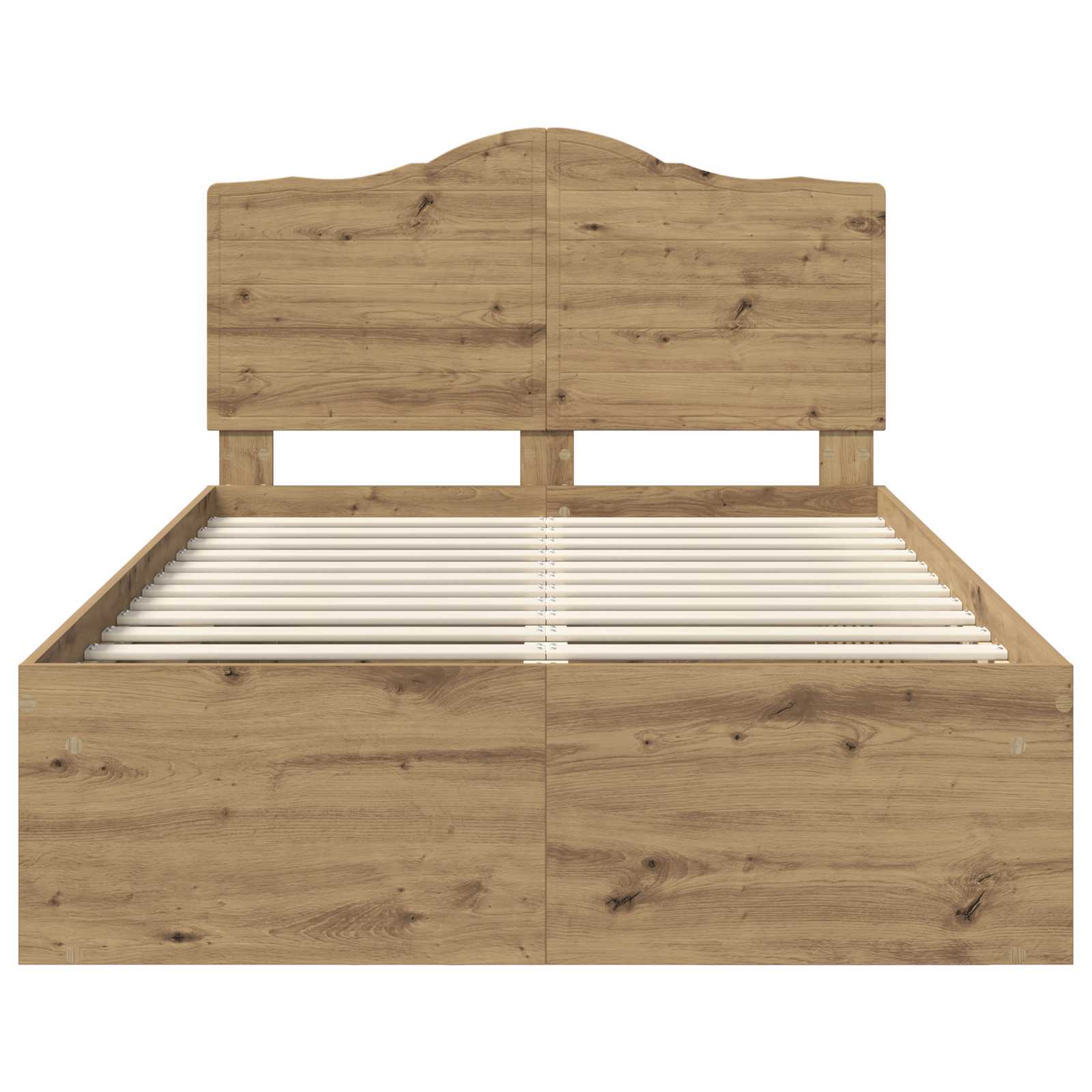 Bedframe Ambachtelijk eiken 120 x 200 cm Massief grenenhout