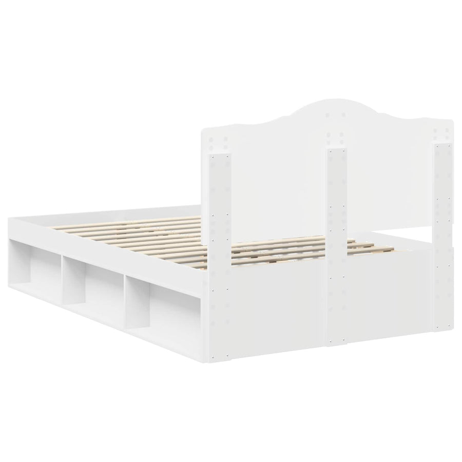 Bedframe met hoofdeinde Wit 120 x 190 cm Massief grenenhout