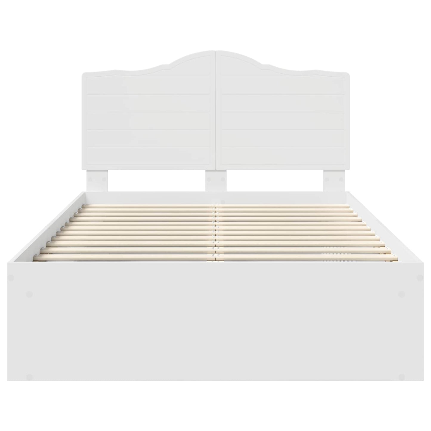 Bedframe met hoofdeinde Wit 120 x 190 cm Massief grenenhout