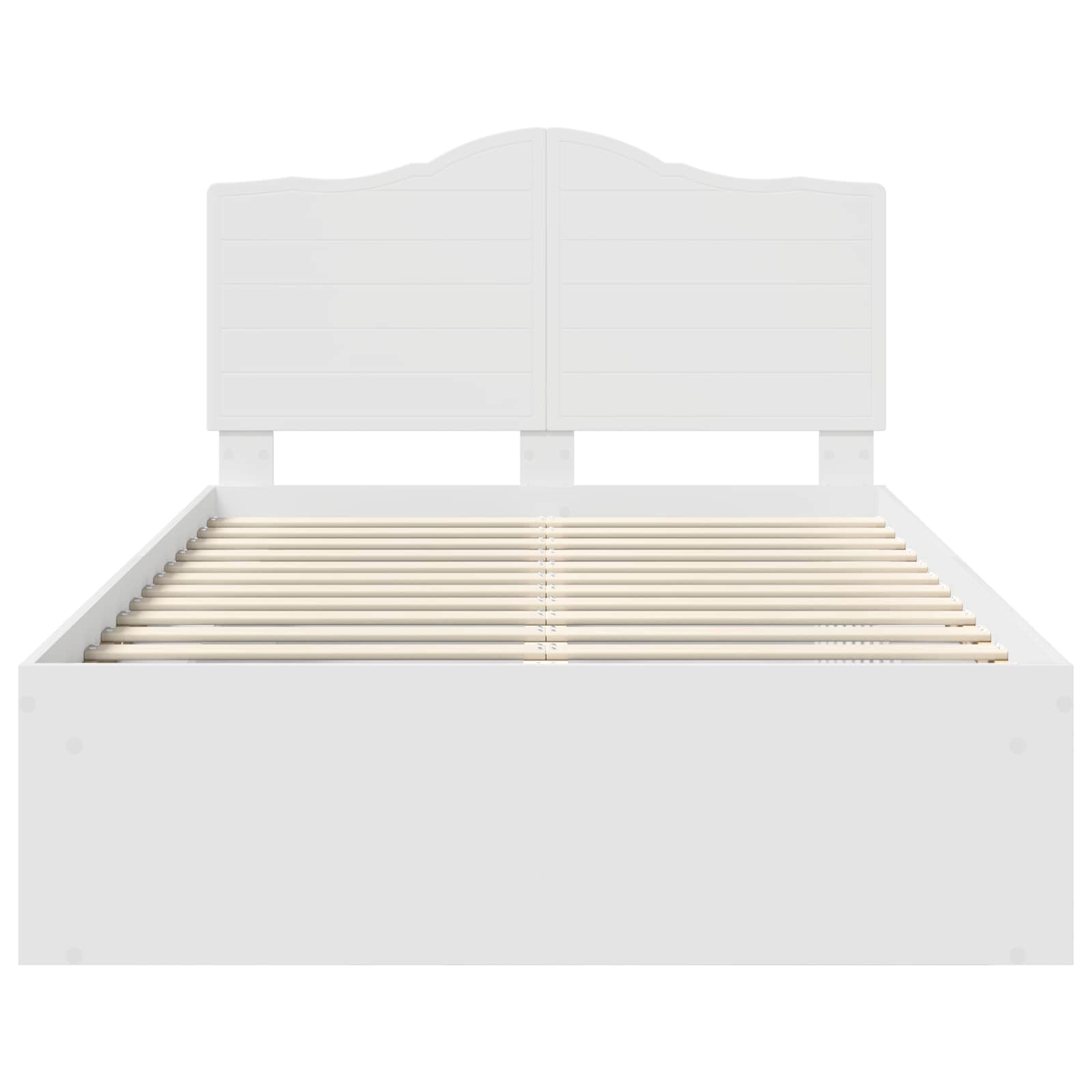 Bedframe met hoofdeinde Wit 120 x 190 cm Massief grenenhout