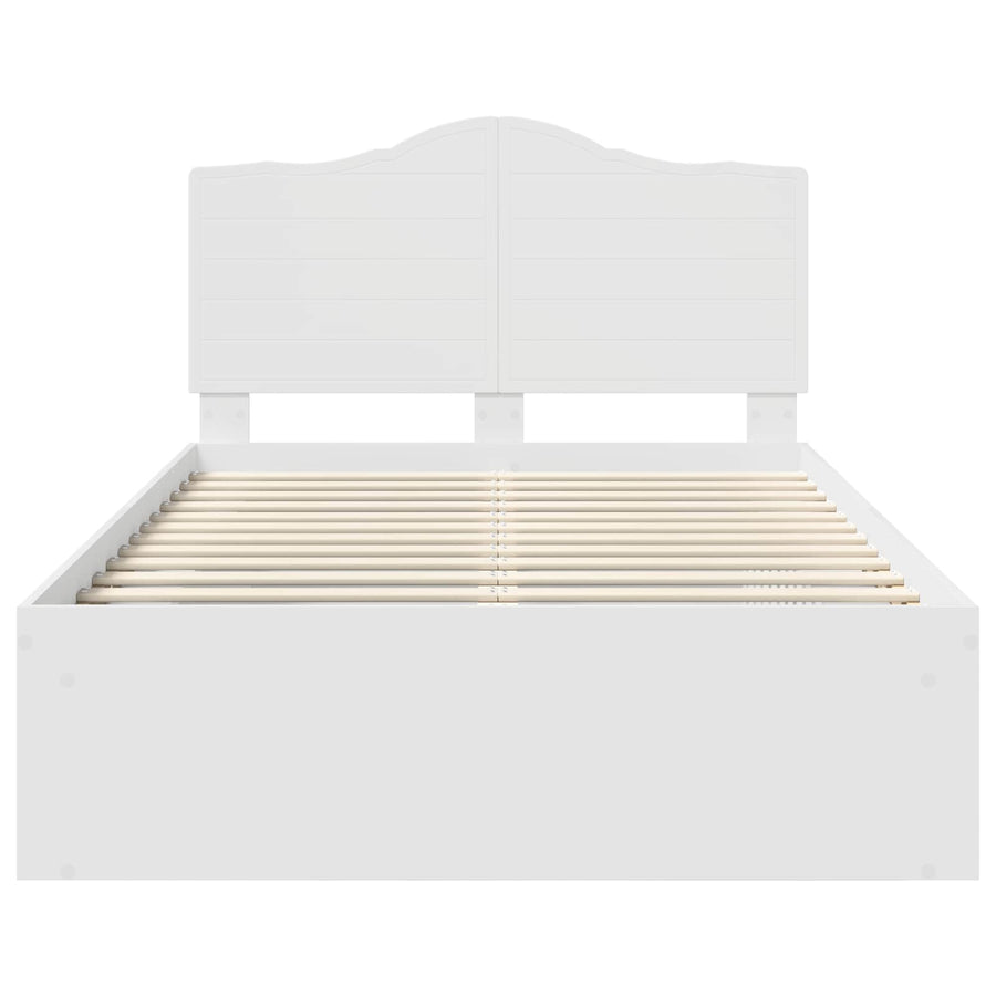 Bedframe met hoofdeinde Wit 120 x 190 cm Massief grenenhout