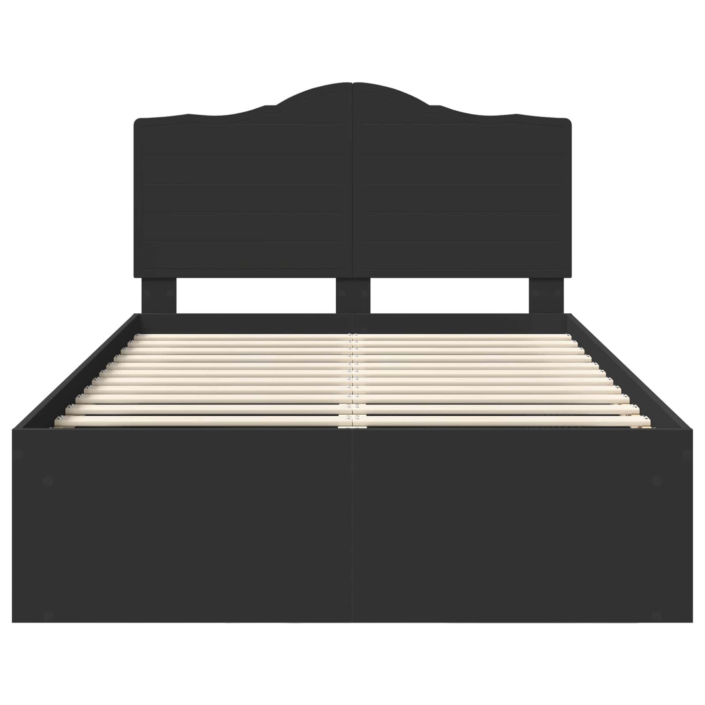 Bedframe met hoofdeinde Zwart 120 x 190 cm Massief grenenhout