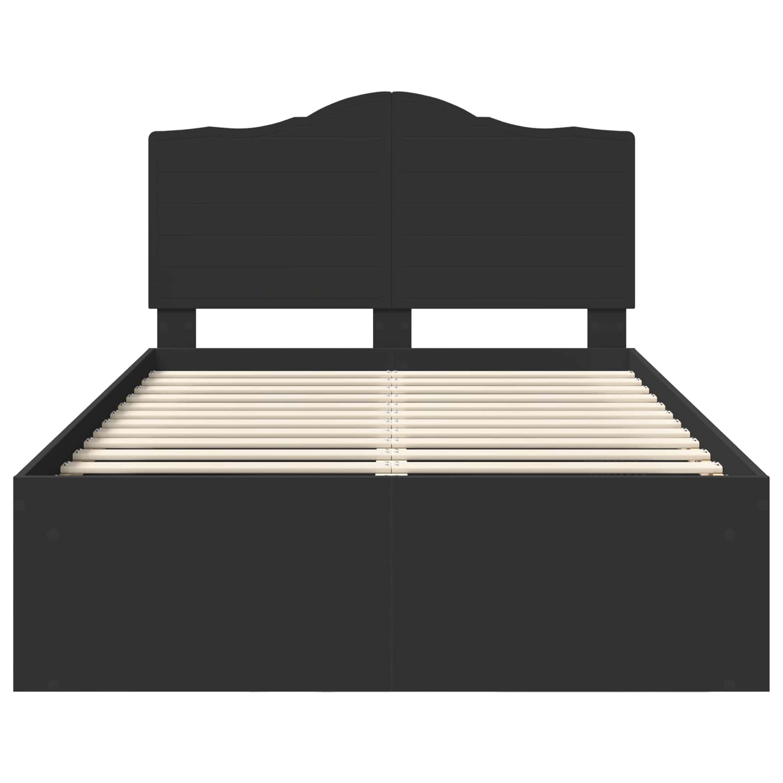 Bedframe met hoofdeinde Zwart 120 x 190 cm Massief grenenhout