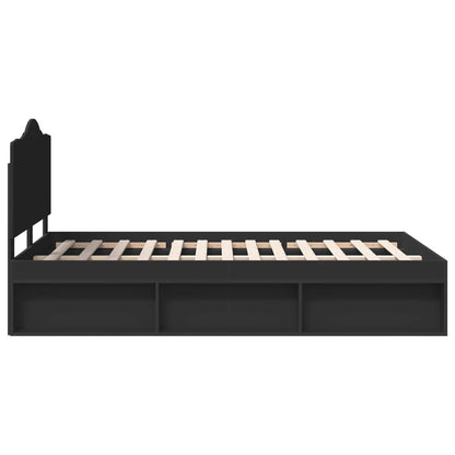 Bedframe met hoofdeinde Zwart 120 x 190 cm Massief grenenhout