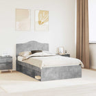 Bed frame with headboard Concrete 120 x 190 cm Solid pine wood
