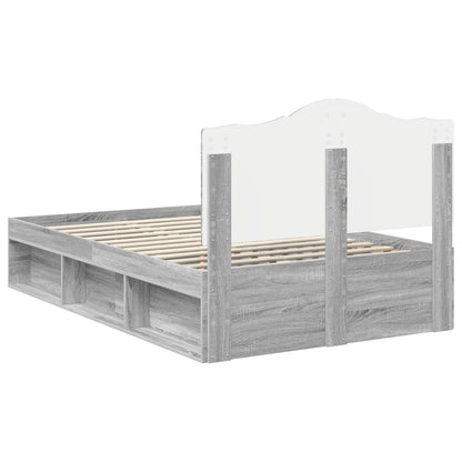 Bedframe Grijs Sonoma 120 x 190 cm Massief grenenhout
