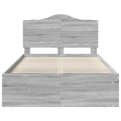 Bedframe Grijs Sonoma 120 x 190 cm Massief grenenhout