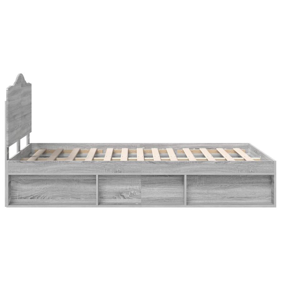 Bedframe Grijs Sonoma 120 x 190 cm Massief grenenhout