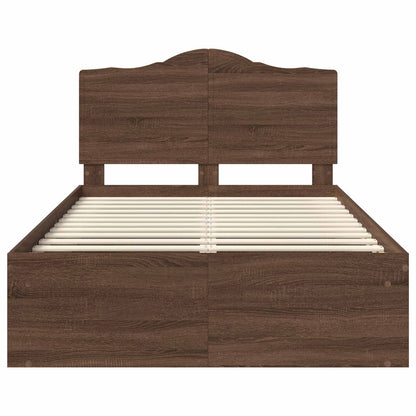 Bedframe Bruin Eiken 120 x 190 cm Massief grenenhout