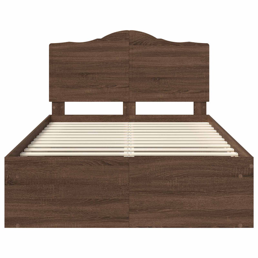 Bedframe Bruin Eiken 120 x 190 cm Massief grenenhout