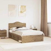 Bedframe massief grenenhout 120x190 cm ambachtelijk eiken