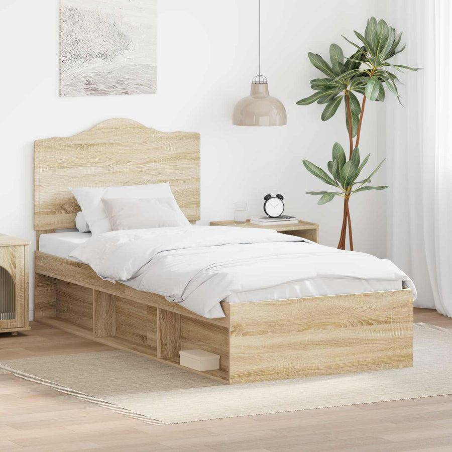 Bedframe met hoofdeinde Sonoma 100 x 200 cm Massief grenenhout