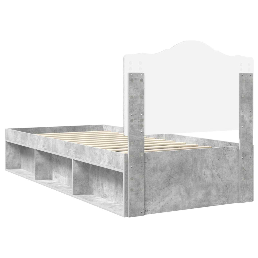 Bedframe Concerte Grijs 100 x 200 cm Massief grenenhout