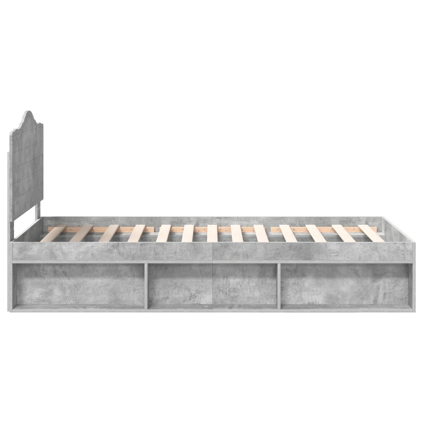 Bedframe Concerte Grijs 100 x 200 cm Massief grenenhout