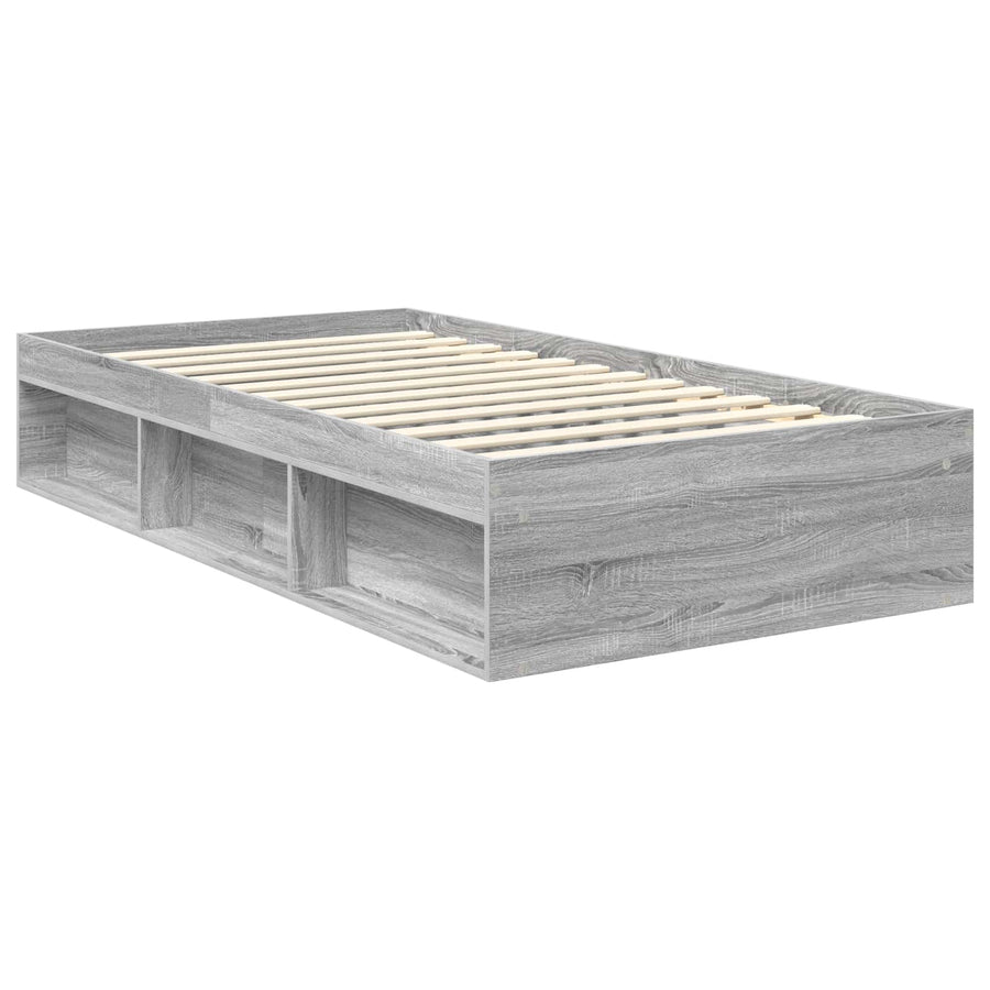 Bedframe Grijs Sonoma 100 x 200 cm Massief grenenhout