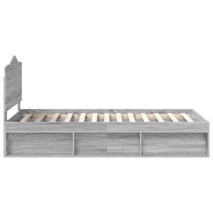 Bedframe Grijs Sonoma 100 x 200 cm Massief grenenhout