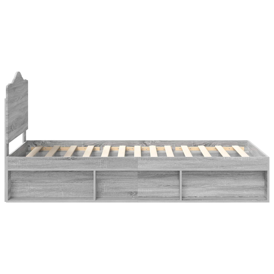 Bedframe Grijs Sonoma 100 x 200 cm Massief grenenhout