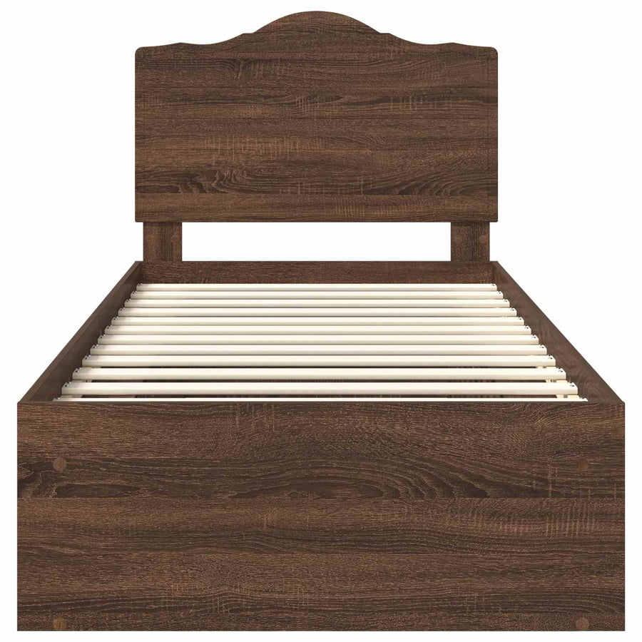 Bedframe Bruin Eiken 100 x 200 cm Massief grenenhout