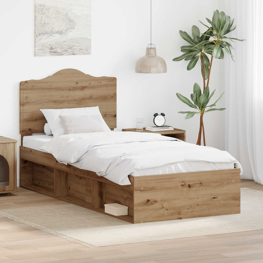 Bedframe Ambachtelijk eiken 100 x 200 cm Massief grenenhout