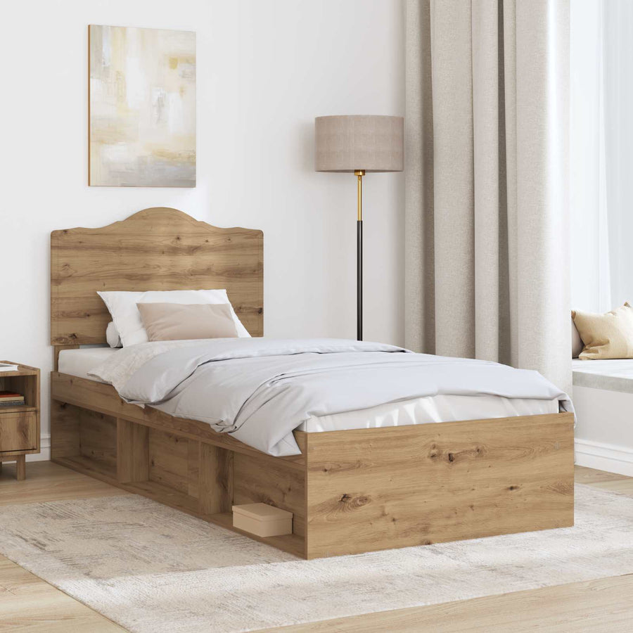 Bedframe Ambachtelijk eiken 100 x 200 cm Massief grenenhout