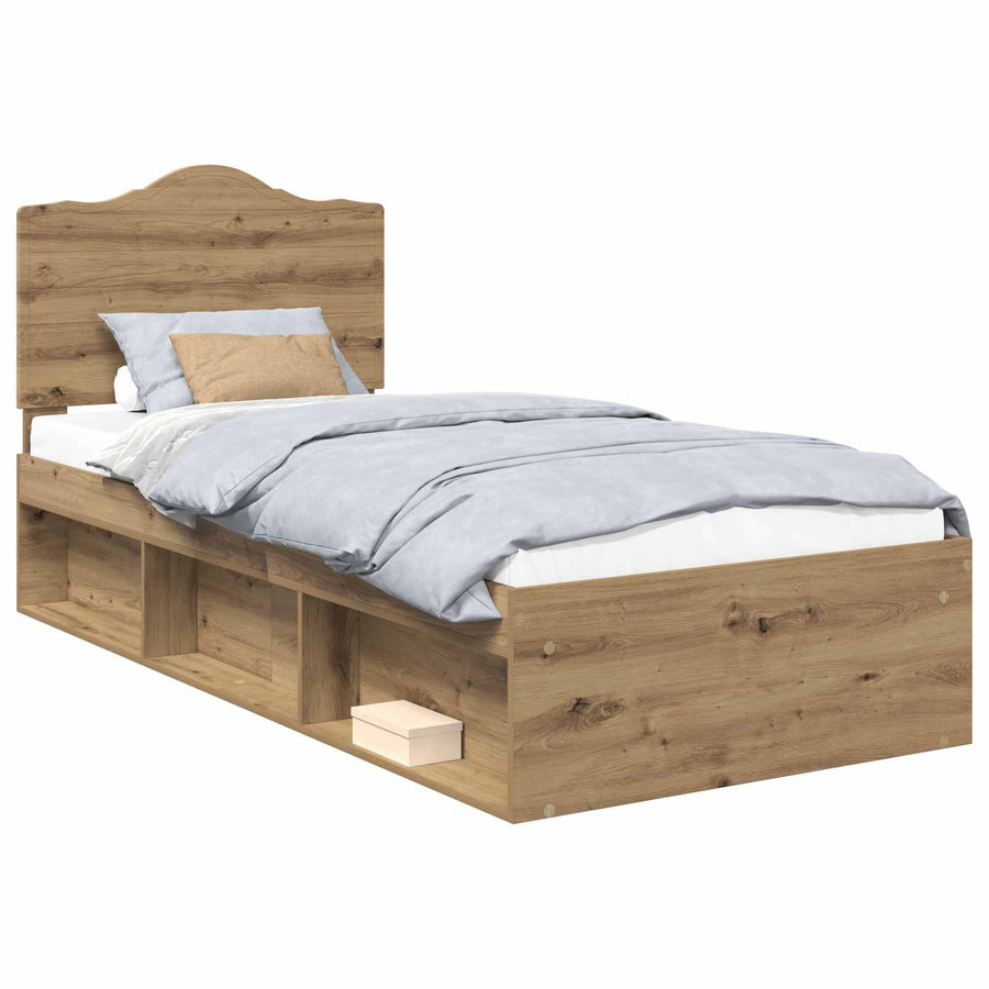Bedframe Ambachtelijk eiken 100 x 200 cm Massief grenenhout