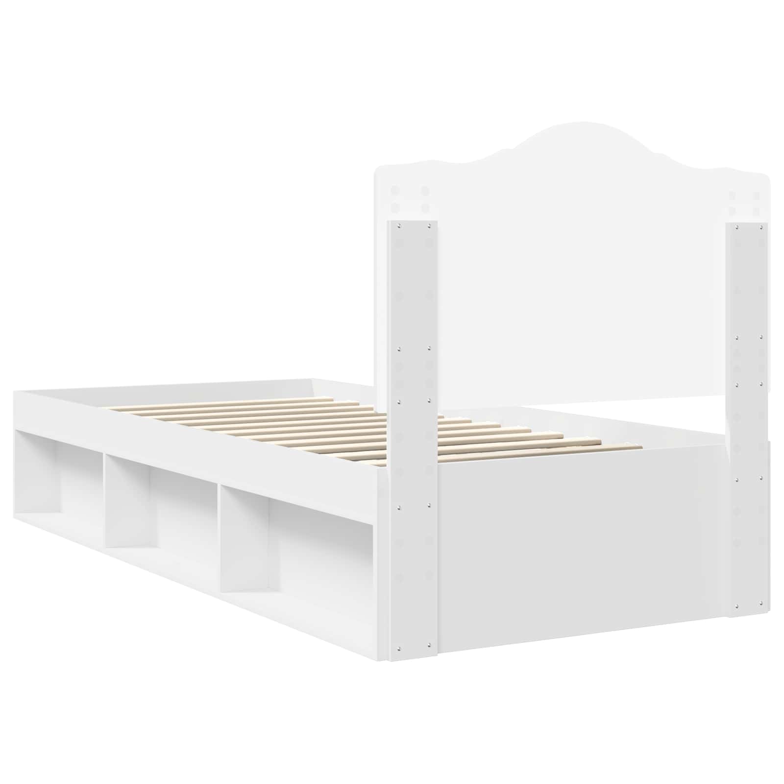 Bedframe met hoofdeinde Wit 90 x 200 cm Massief grenenhout