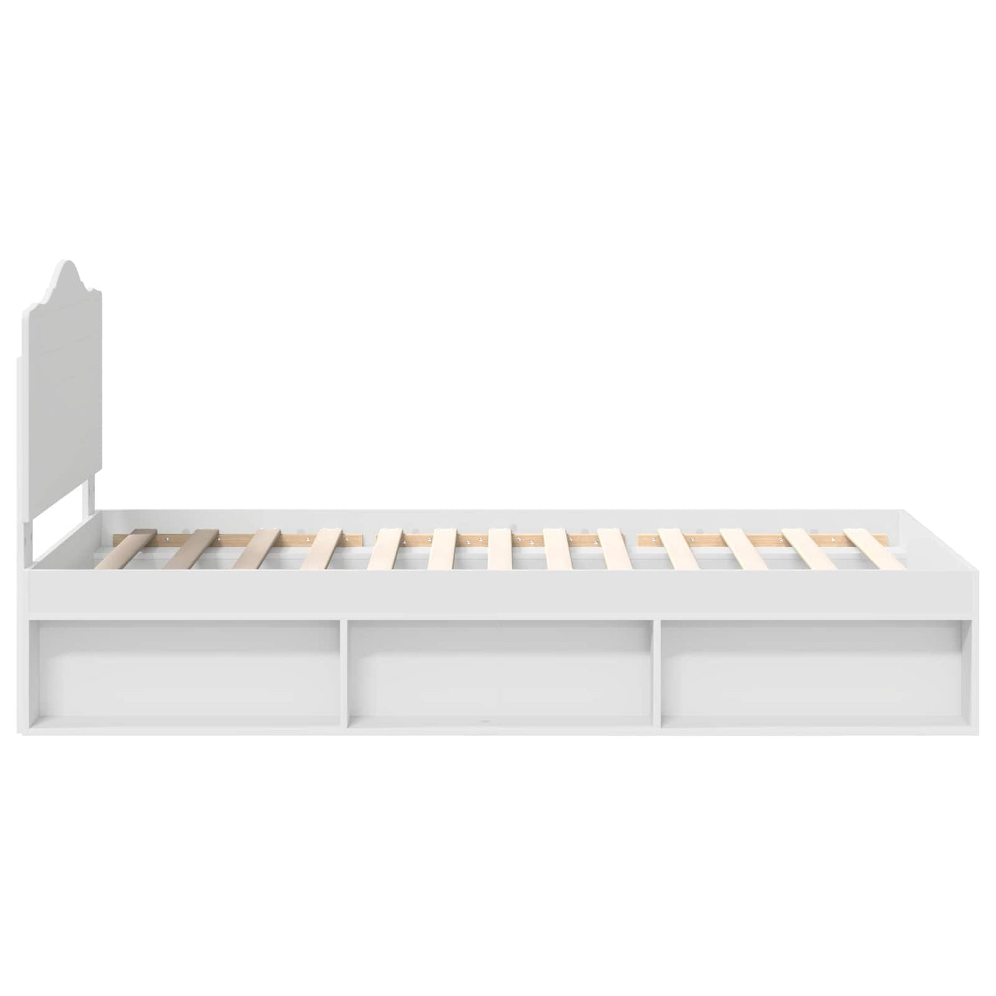 Bedframe met hoofdeinde Wit 90 x 200 cm Massief grenenhout