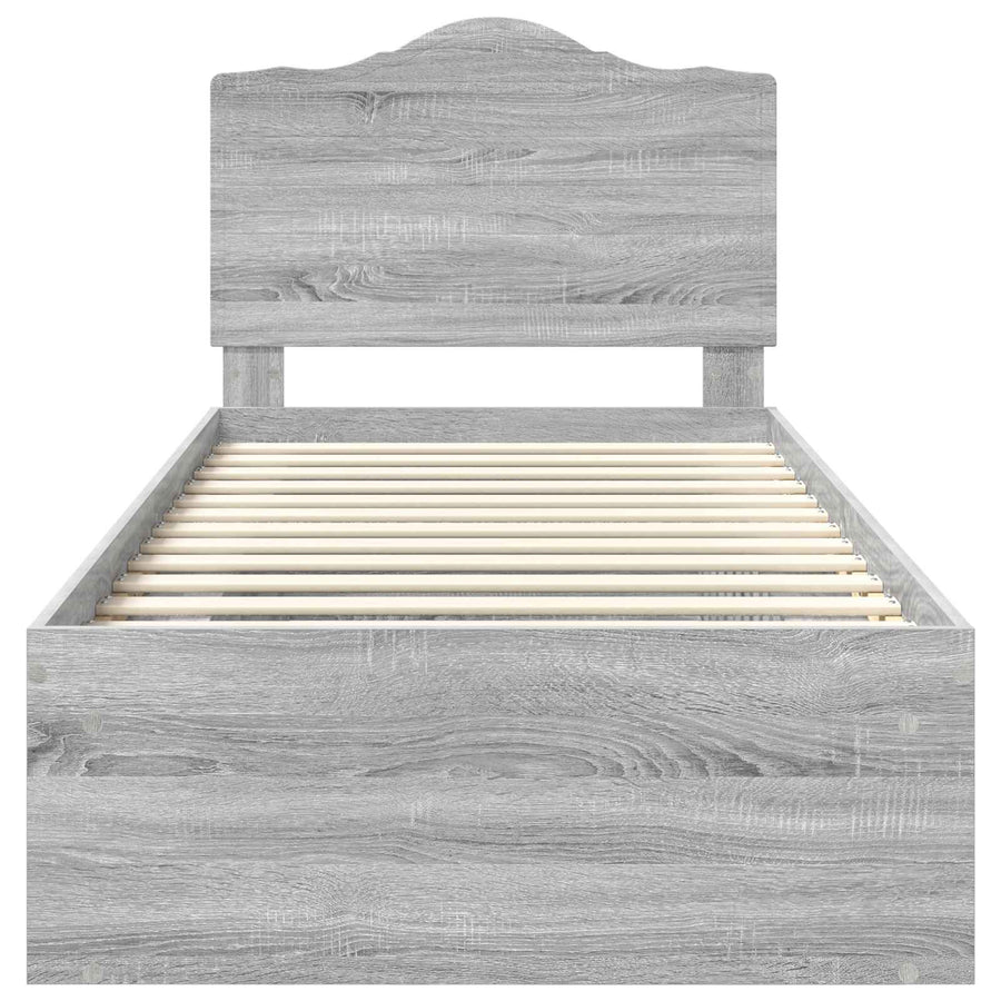 Bedframe Grijs Sonoma 90 x 200 cm Massief grenenhout