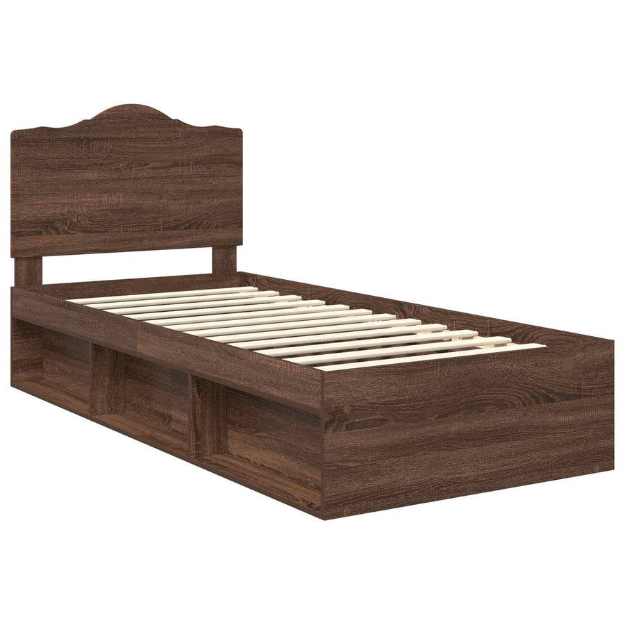 Bedframe Bruin Eiken 90 x 200 cm Massief grenenhout