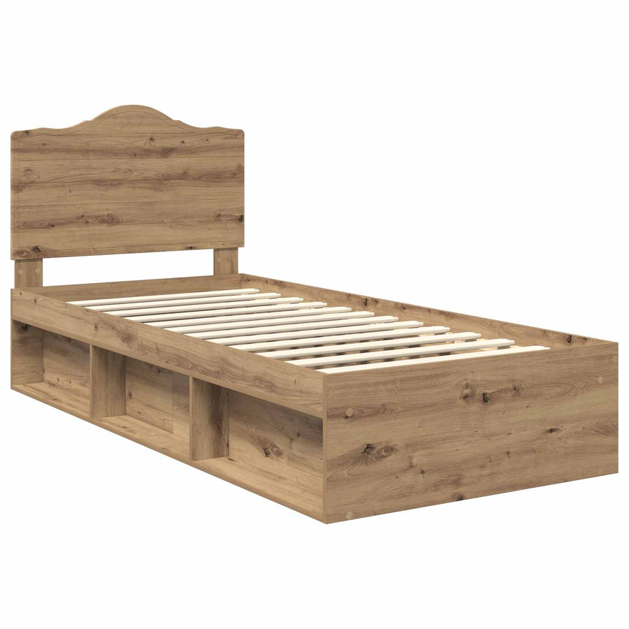 Bedframe Ambachtelijk eiken 90 x 200 cm Massief grenenhout