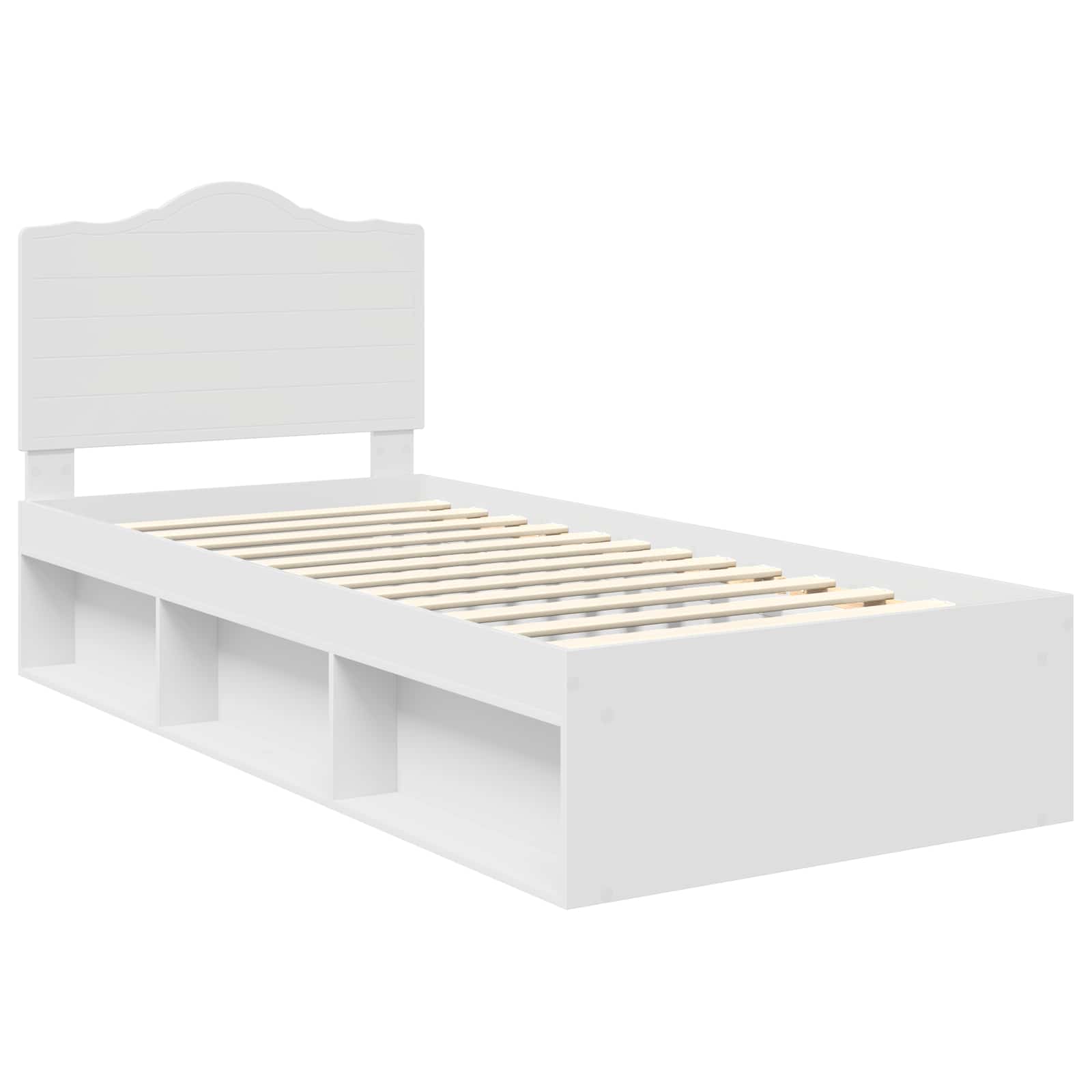 Bedframe met hoofdeinde Wit 90 x 190 cm Massief grenenhout