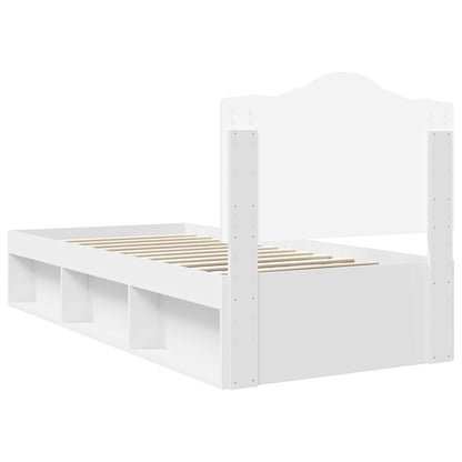 Bedframe met hoofdeinde Wit 90 x 190 cm Massief grenenhout
