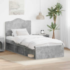 Bed Frame Concerte Grey 90 x 190 cm Solid Pine Wood