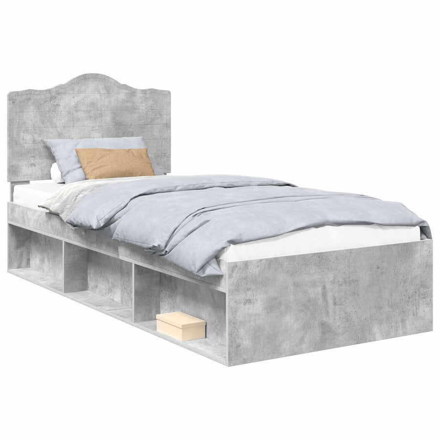 Bedframe Concerte Grijs 90 x 190 cm Massief grenenhout