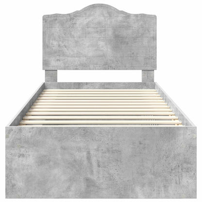 Bedframe Concerte Grijs 90 x 190 cm Massief grenenhout