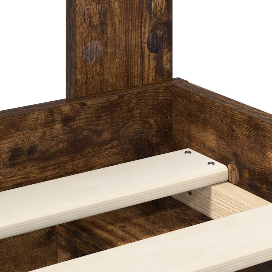 Bedframe Gerookt eiken 90 x 190 cm Massief grenenhout