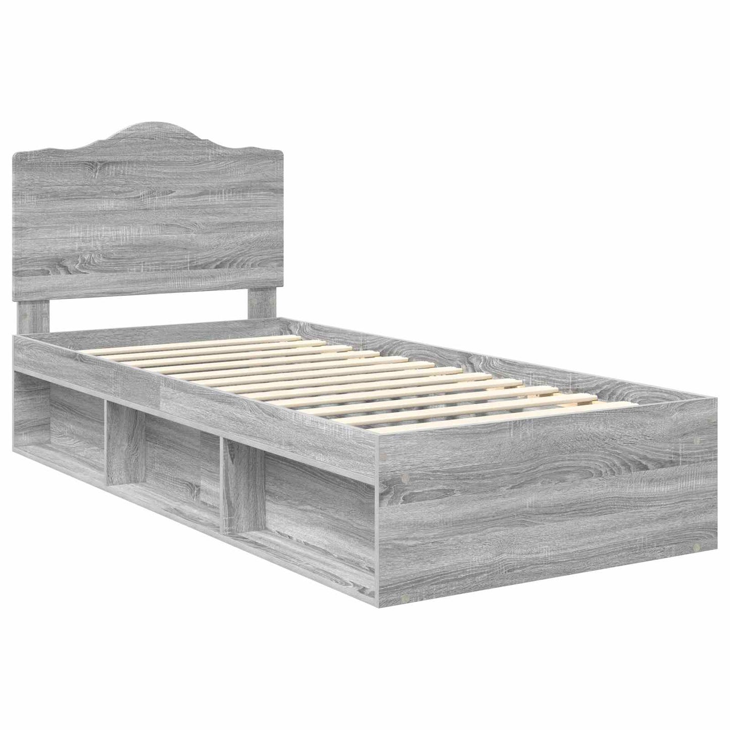 Bedframe Grijs Sonoma 90 x 190 cm Massief grenenhout