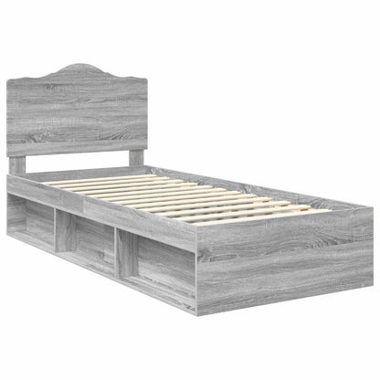 Bedframe Grijs Sonoma 90 x 190 cm Massief grenenhout