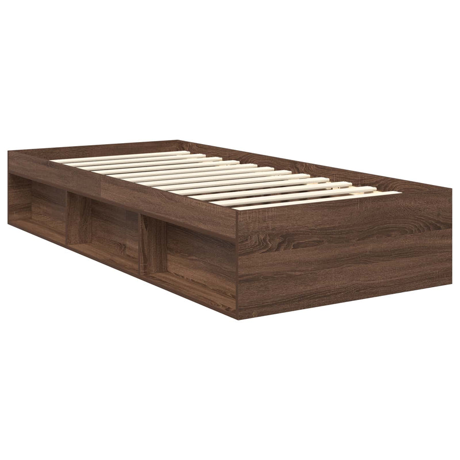 Bedframe Bruin Eiken 90 x 190 cm Massief grenenhout